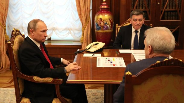 Рабочая встреча с помощником Президента Андреем Фурсенко и генеральным директором Российского научного фонда Александром Хлуновым.