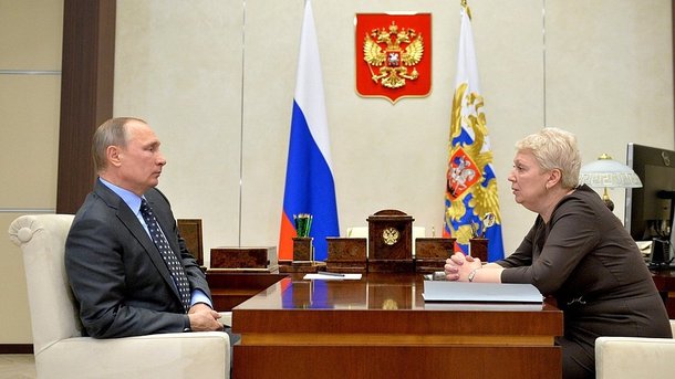 Встреча В.Путина с Министром образования и науки Ольгой Васильевой.